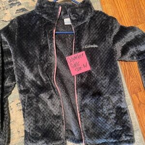Girls Youth Columbia Charcoal Fleece Jacket